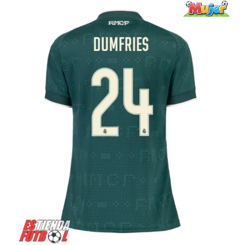Real Madrid Denzel Dumfries #24 Segunda Equipación Mujer 2026-27 Manga Corta